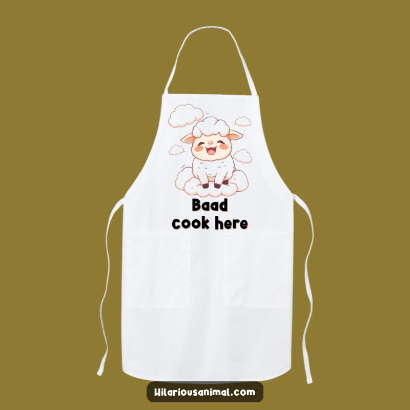 Funny Bewildered Sheep Apron: Cook with Clouds and Giggles
