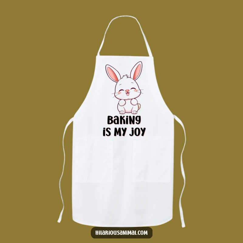 Funny Happy Bunny Apron - Chef Bunny with Perked Ears, Kitchen Fun Gift!