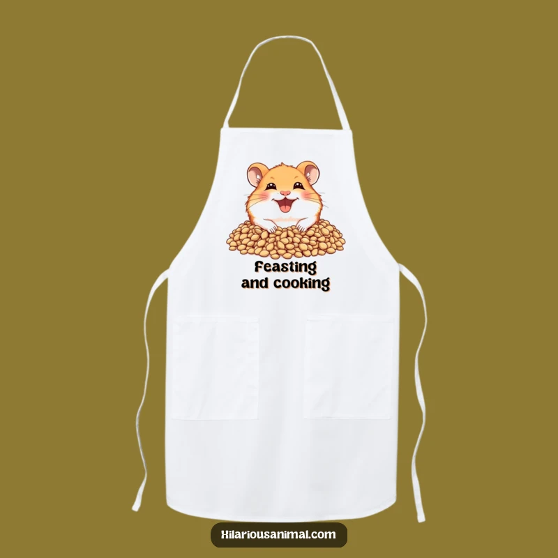 Funny Joyful Hamster Apron - Chef Hamster, Wide Grin, Kitchen Humor!