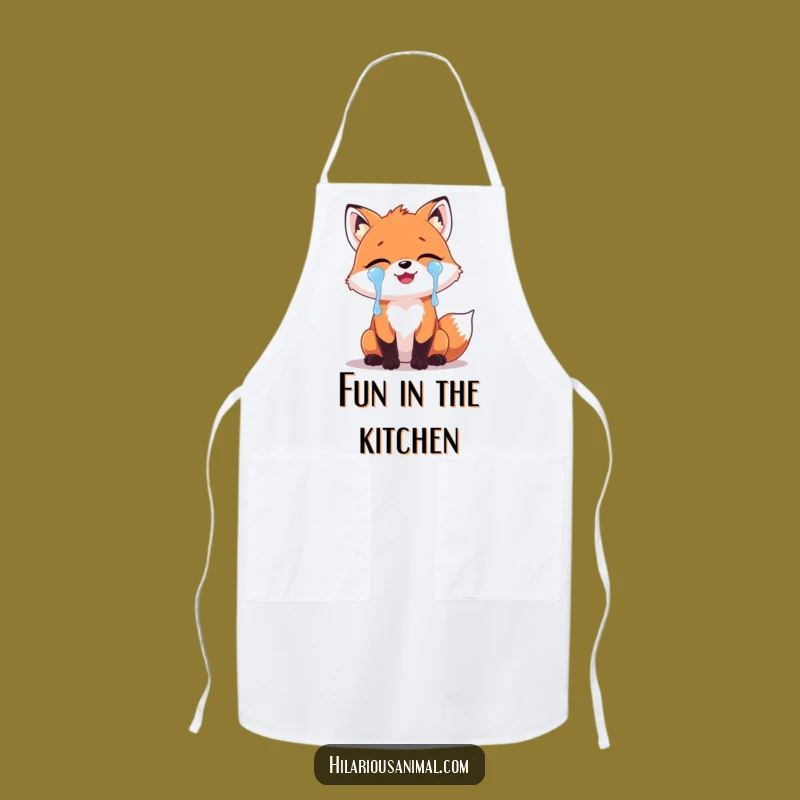 Funny Fox Laughing Tears Apron: Cook with Joy and Hilarious Hysterics