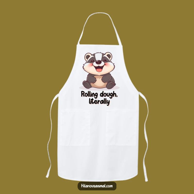 Funny Badger Apron: Kitchen Delighted Grin Rolling Chef Protection