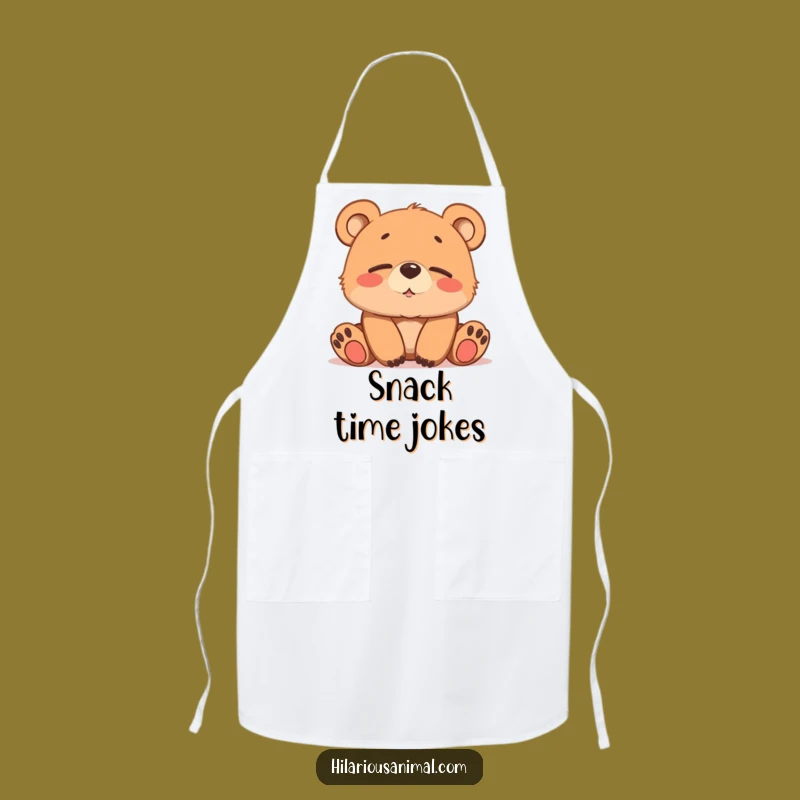 Funny Bear Cub Chuckling Apron: Gentle Humor for Your Kitchen