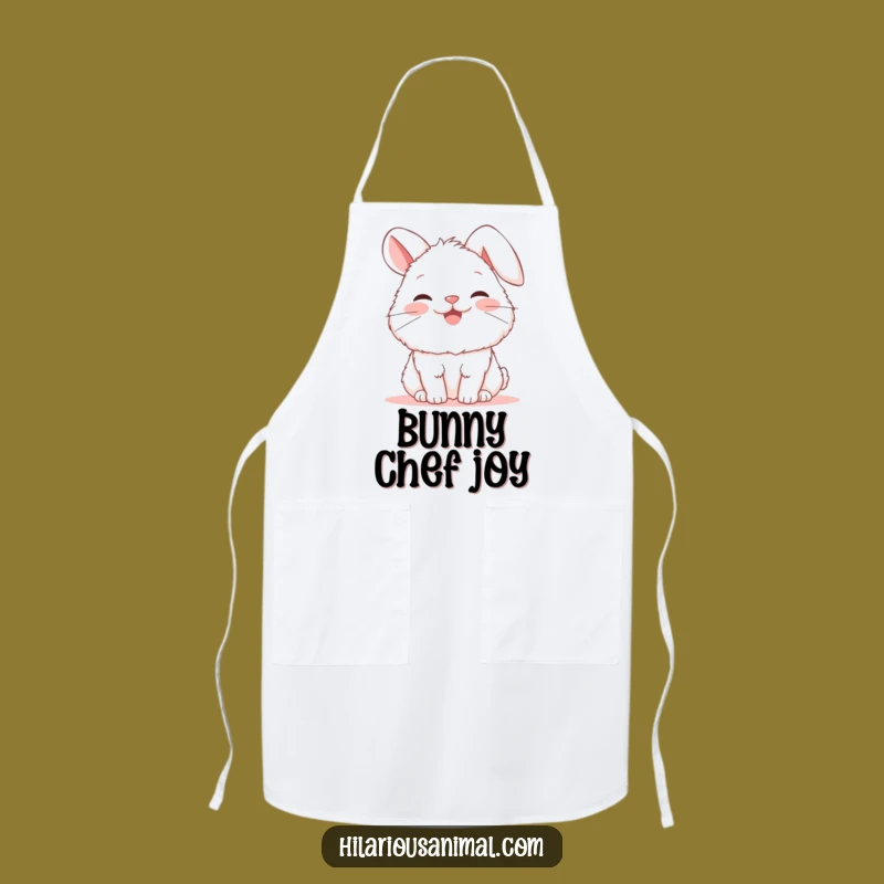 Funny Bunny Snorting Apron - Cute Fluffy Rabbit Kitchen Gift
