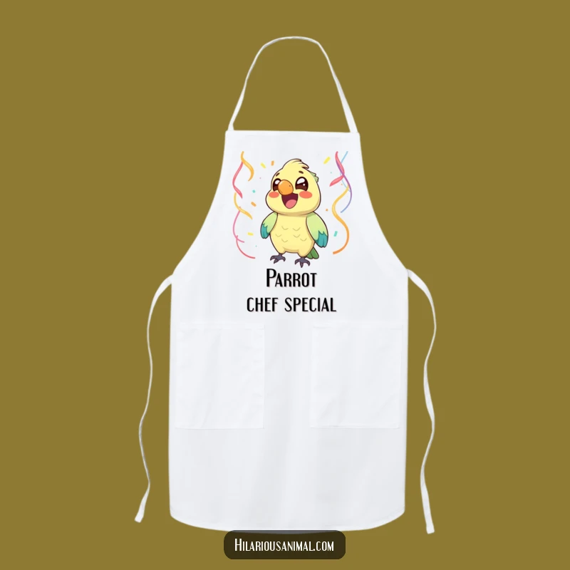 Funny Chuckling Parrot Apron: Cook with Festivity! Parrot Chef Gear, Perfect Funny Gift