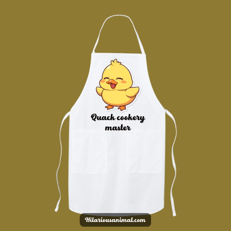 Funny Duck Quacking Apron - Chubby Laugher Chef, Fun Funny Kitchen Gift
