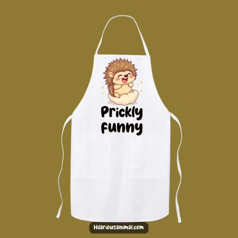 Funny Hedgehog Cub Rolling Apron: Cook Up Some Hilarious Laughter