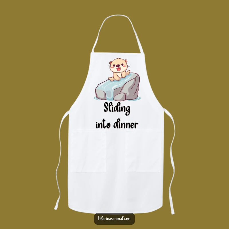 Funny Otter Sliding Apron: Cook with Playful Glee