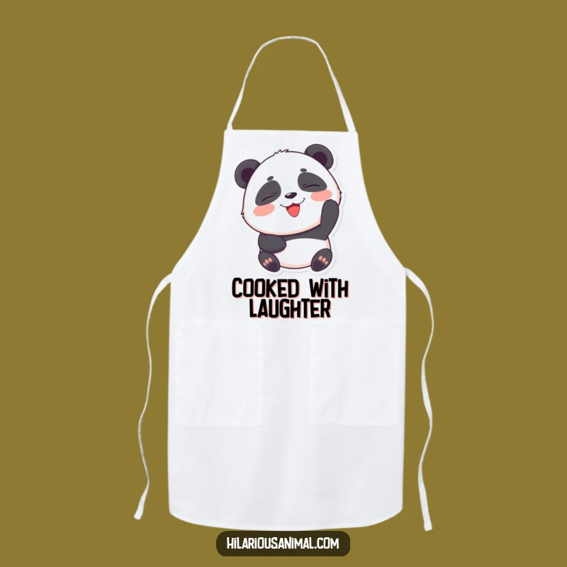 Funny Panda Cub Laughing Apron: Cook Up Some Hilarious Fun in the Kitchen