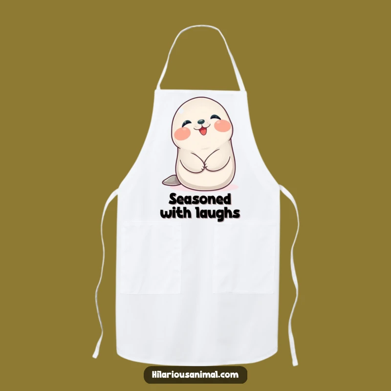 Funny Seal Cub Giggling Apron: Cook Up Some Hilarious Fun in the Kitchen