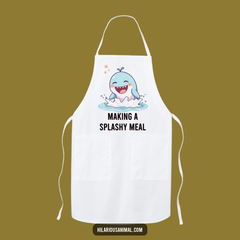 Funny Whale Laugh Apron - Joyful Breaching Chef Kitchen Gift