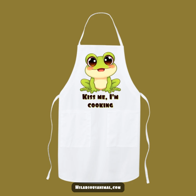 Funny Frog Croak Apron: Cook Up Laughs with Amphibian Flair