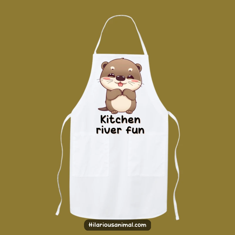 Funny Otter Apron: Giggling Cub Chef Wear, A Charming Funny Gift!