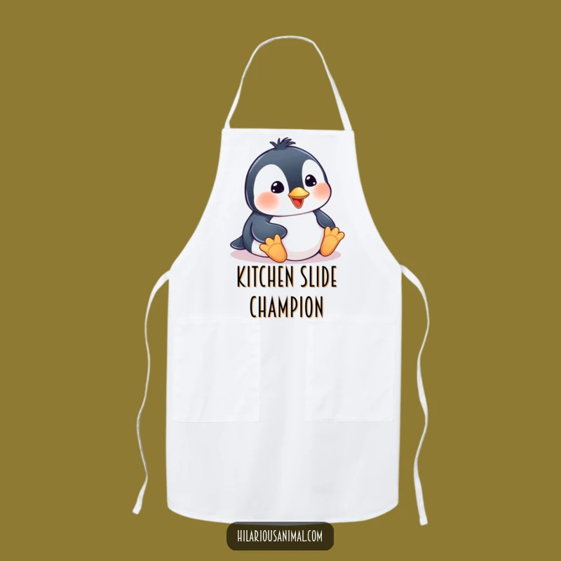 Funny Penguin Cub Apron: Slide into Kitchen Fun with a Smile!