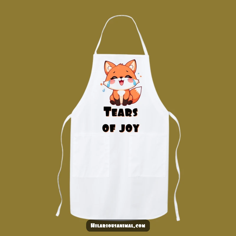 Funny Red Fox Apron: Joyful Tears, Hilarious Kitchen Humor Gift