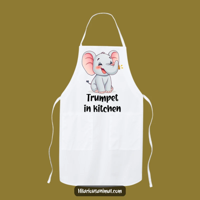 Funny Elephant Cub Chef Apron - Cook with a Trumpet of Joy