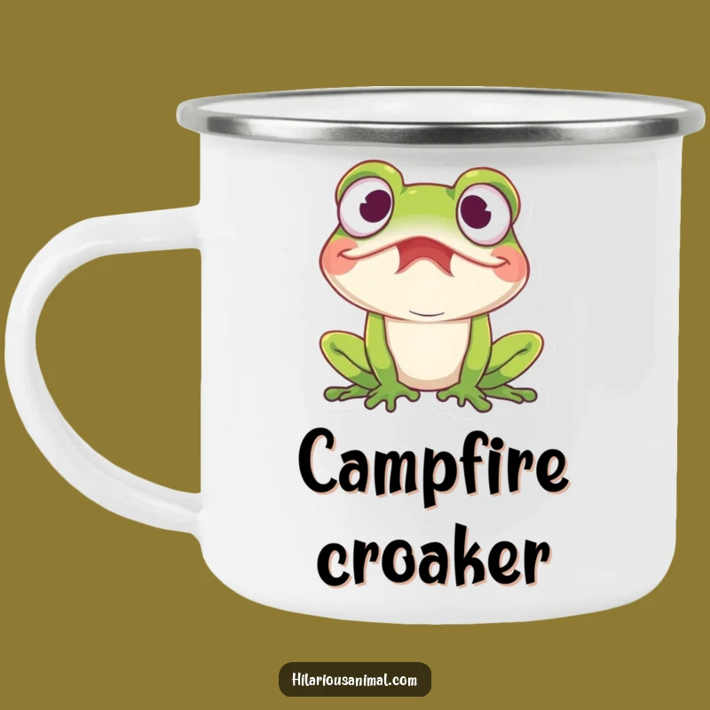 Funny Amused Frog Camping Mug: Your Hilarious Companion for Outdoor Fun