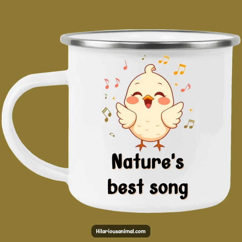 Funny Cheerful Bird Camping Mug: Your Musical Partner for Outdoor Adventures