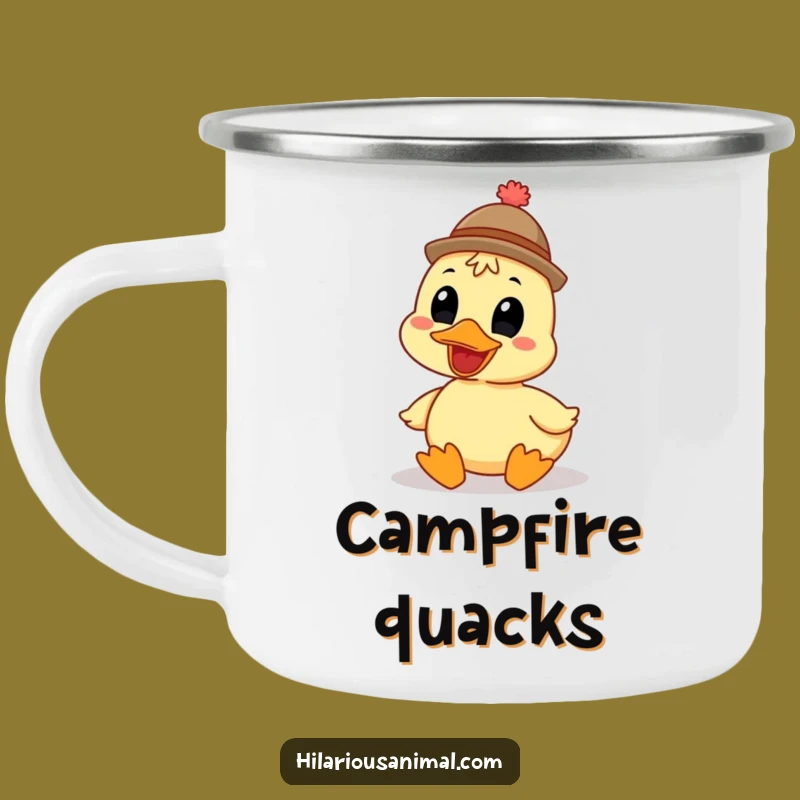 Funny Duck Hat Camping Mug: Fuel Adventures with Fowl Humor