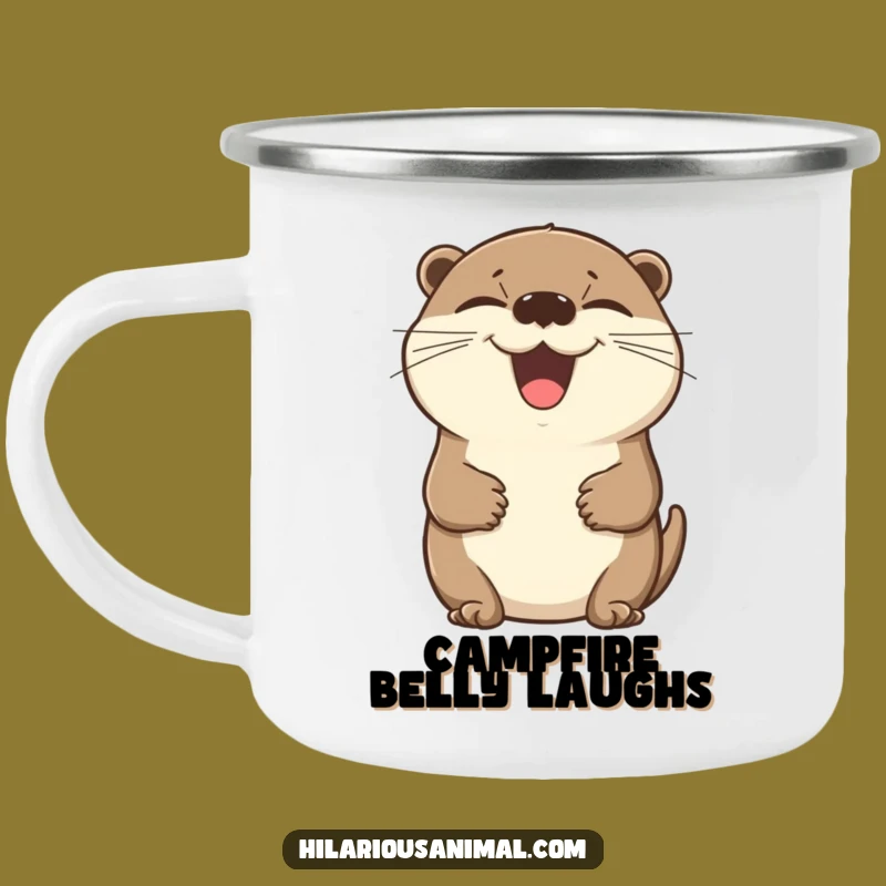 Funny Laughing Otter Camping Mug: Durable & Hilarious Animal Drinkware