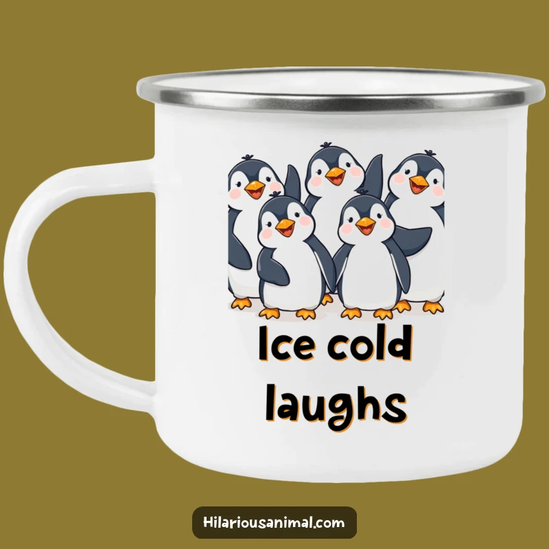 Funny Penguin Giggling Camping Mug: Trailside Giggles and Hilarious Sips