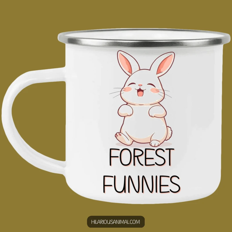 Funny Rabbit Silent Laughter Camping Mug - Outdoor Hilarious Bunny Gift