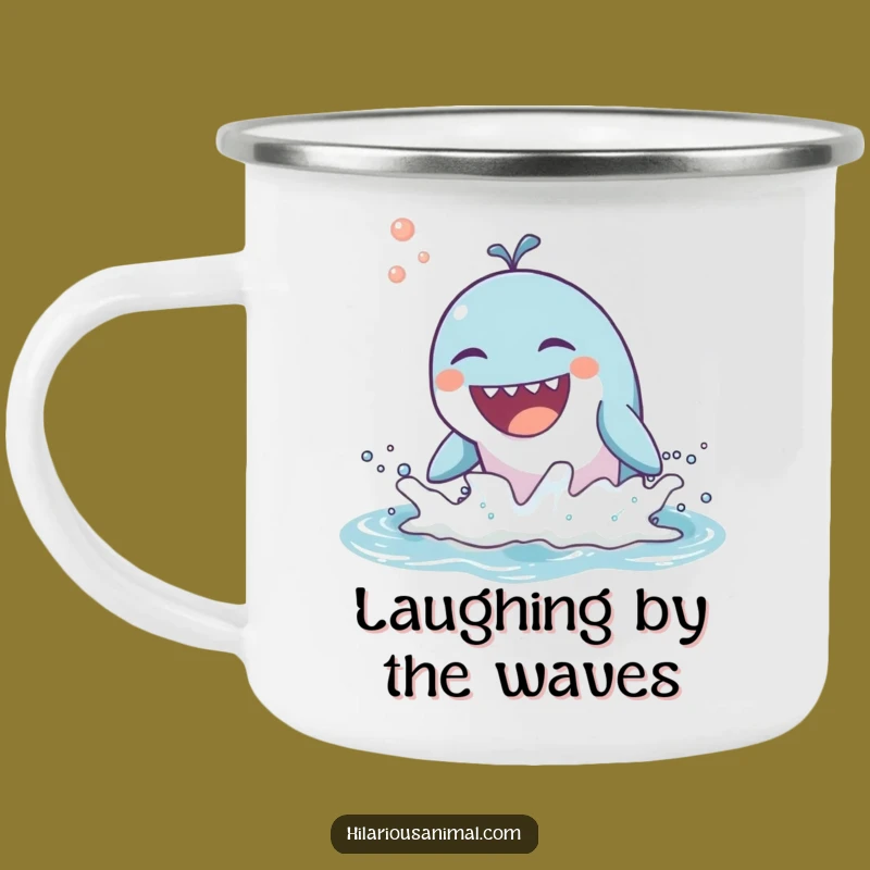 Funny Whale Laugh Camping Mug - Outdoorsy Breaching Sea Creature Cup