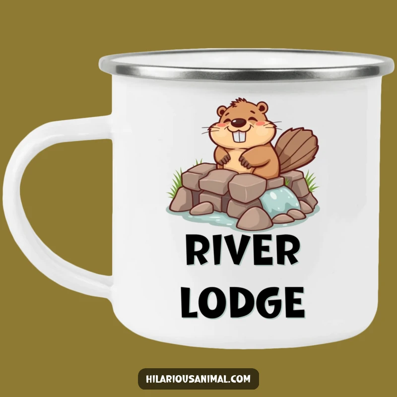 Funny Chuckling Beaver Camping Mug: Durable Builder Cup, Outdoor Humor Gift