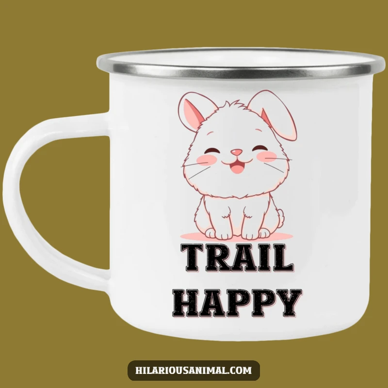 Funny Bunny Snorting Camping Mug - Fluffy Rabbit Outdoor Coffee Cup Gift