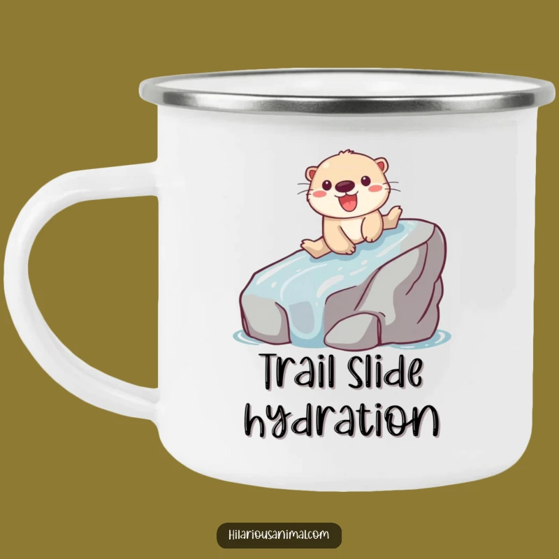 Funny Otter Sliding Camping Mug: Adventure Slides with Joy