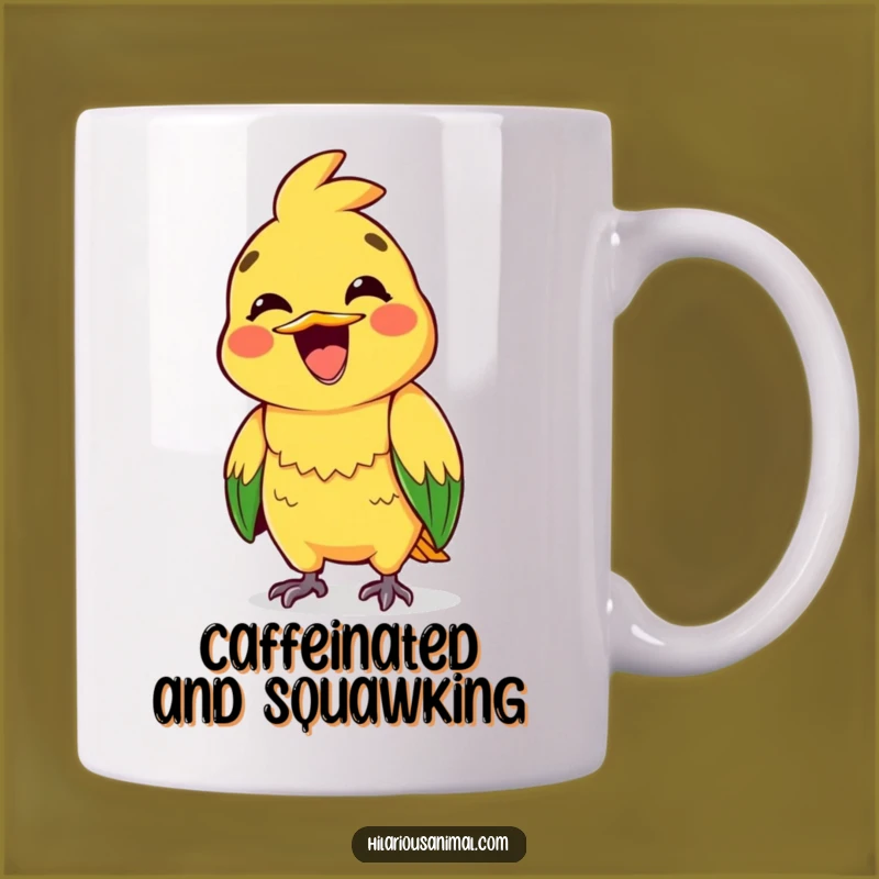 Funny Squawking Parrot Mug: Hilarious Gift for Loud Friends