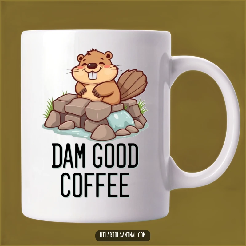 Funny Chuckling Beaver Mug: Busy Builder Dam Jokes, Perfect Gift for Hard Workers