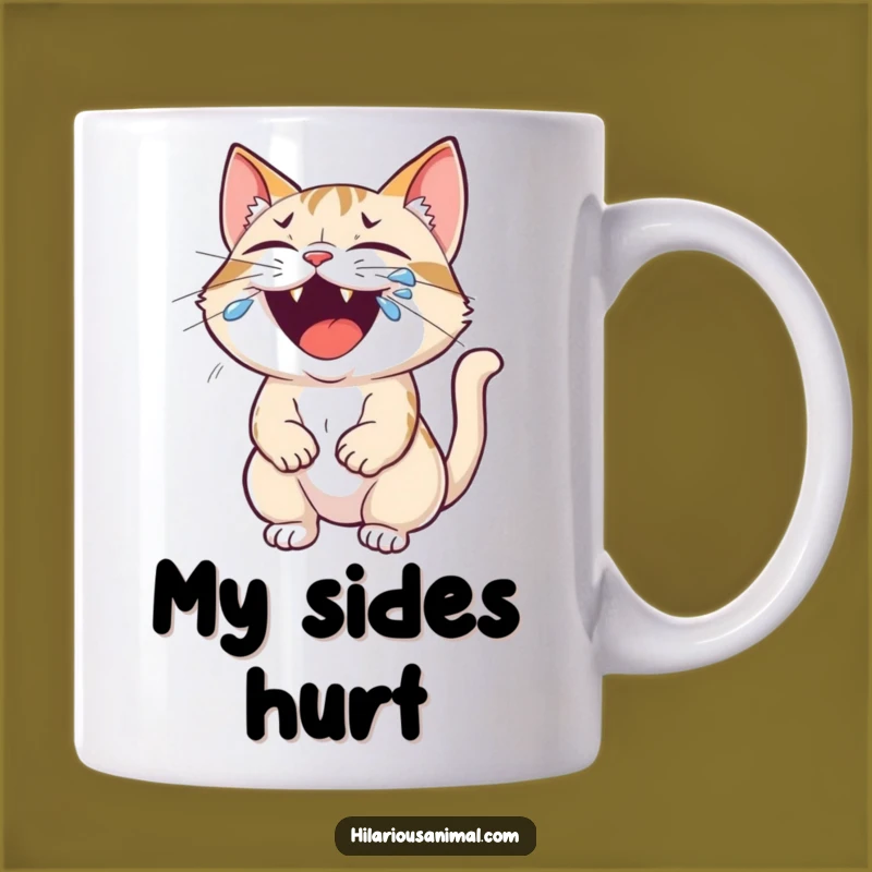 Funny Cat Roaring With Laughter Mug - Hilarious Pet Gift for Cat Lovers