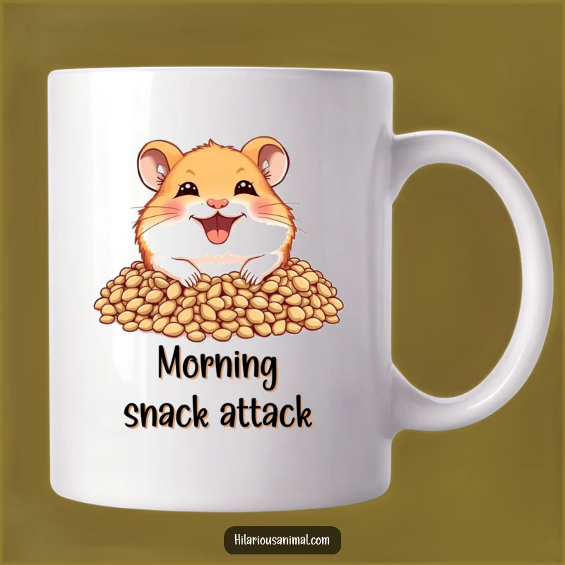 Funny Joyful Hamster Mug - Seed Lover with Wide Grin, Hilarious Gift!