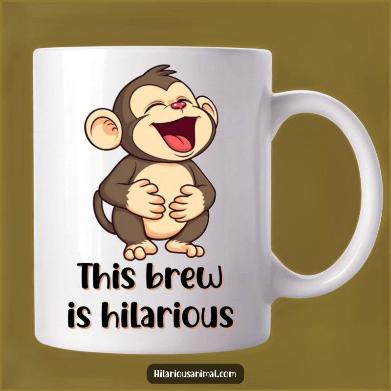 Funny Monkey Mug: Belly-Laughing Character, Perfect Hilarious Gift for Primate Fans