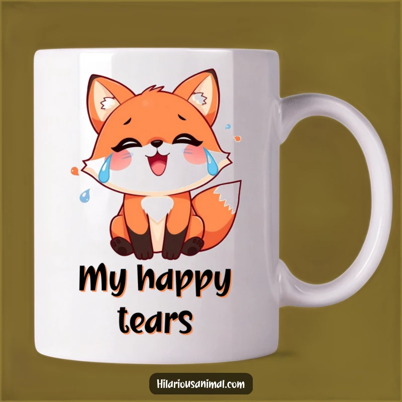 Funny Red Fox Mug: Joyful Tears, Hilarious & Heartwarming Gift