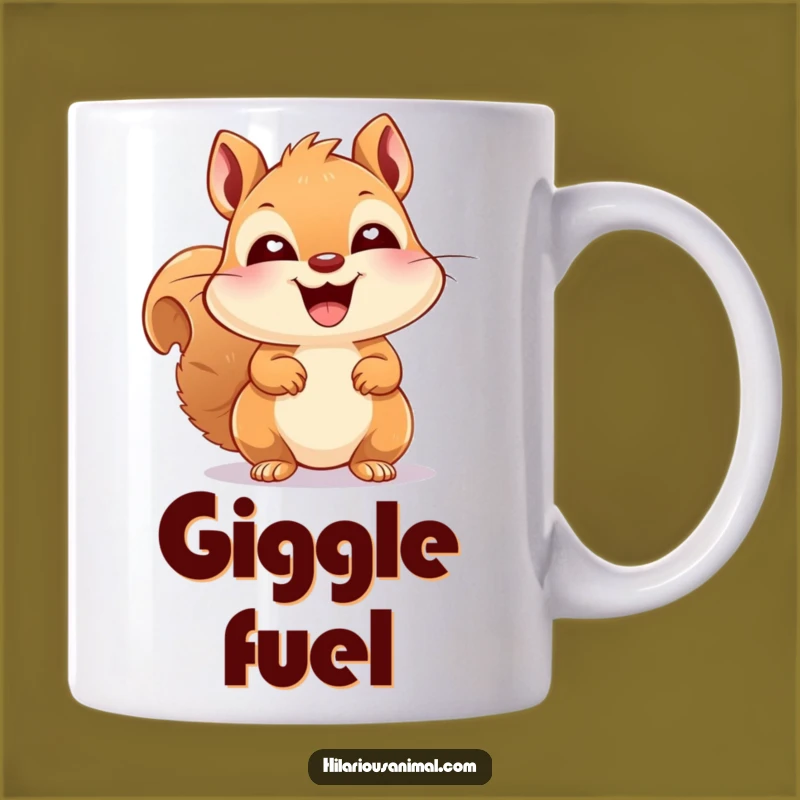 Funny Squirrel Laughing Mug: Happy Critter, Bright Eyes, Perfect Giggle Gift