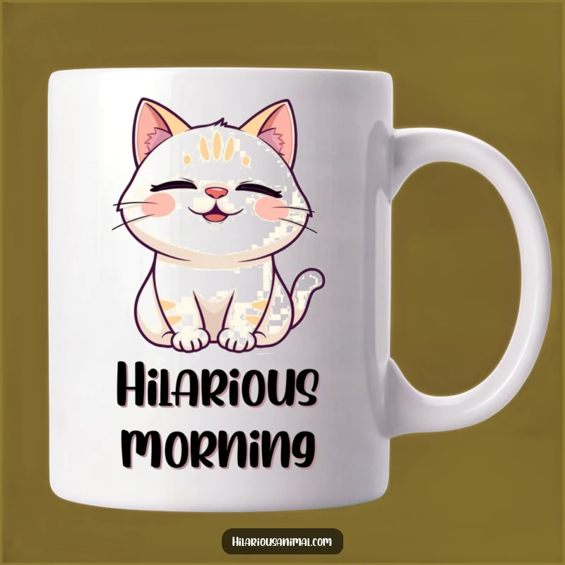 Funny Laughing Cat Mug: Joyful Feline Moment, Perfect Comedic Gift