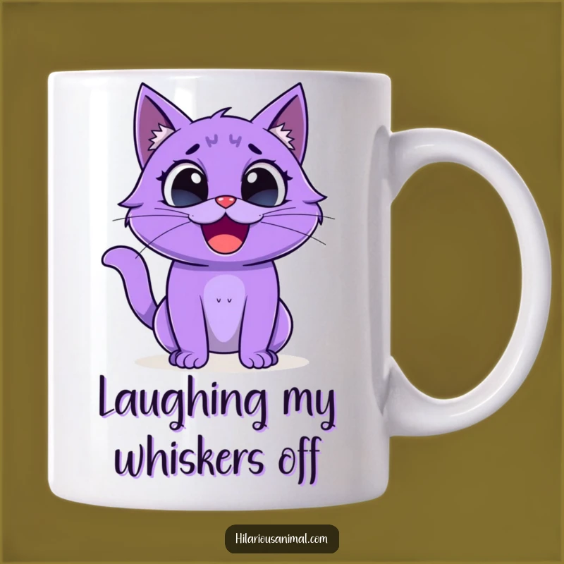 Funny Purple Cat Mug - Wide Eyes Laughing Creature Gift!