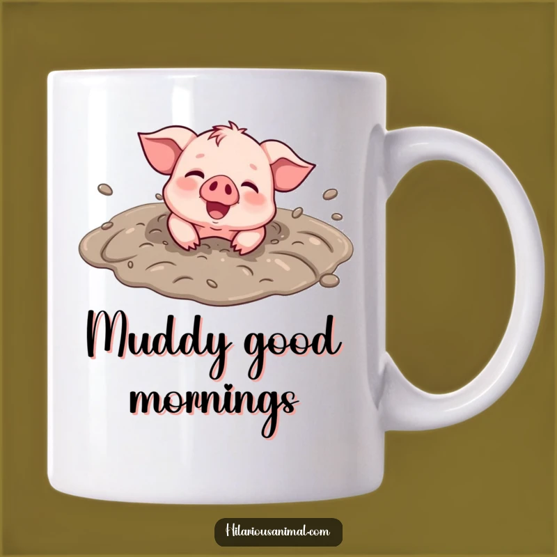 Funny Piglet Mud Puddle Mug: Joyful Messy Animal Gift
