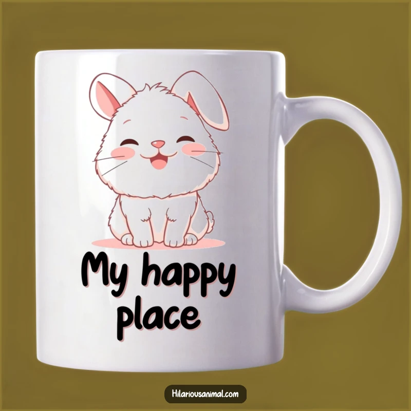 Funny Bunny Snorting with Glee Mug - Adorable Fluffy Rabbit Gift