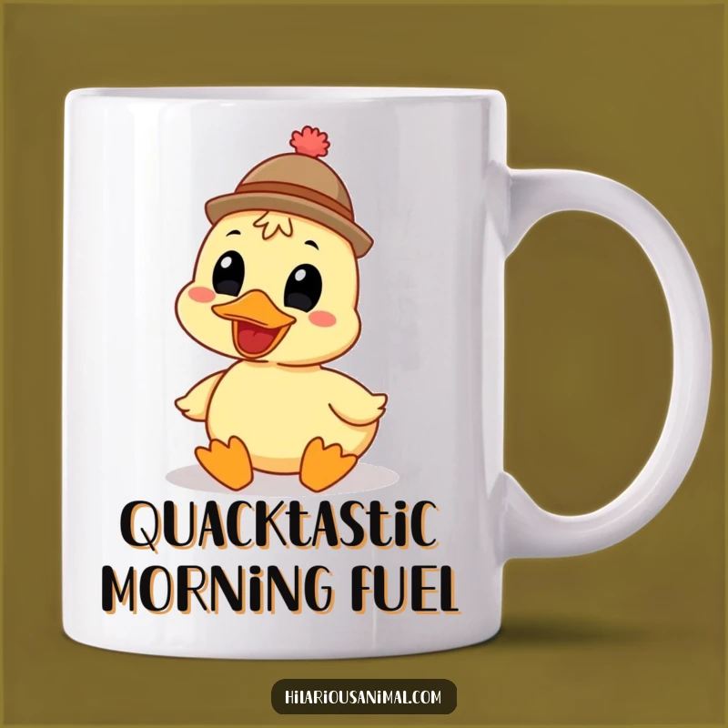 Funny Grinning Duck Hat Mug: A Hilarious Quacking Gift for Bird Lovers