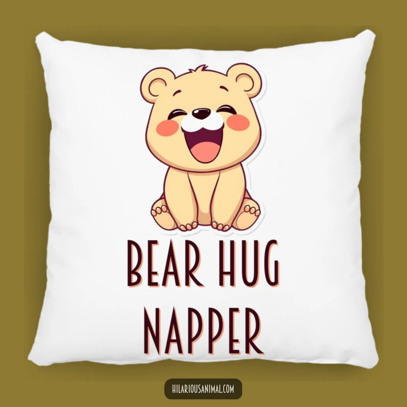 Funny Laughing Bear Cub Pillow: Comfy Cub Cushion for Hearty Giggles, Ultimate Funny Gift