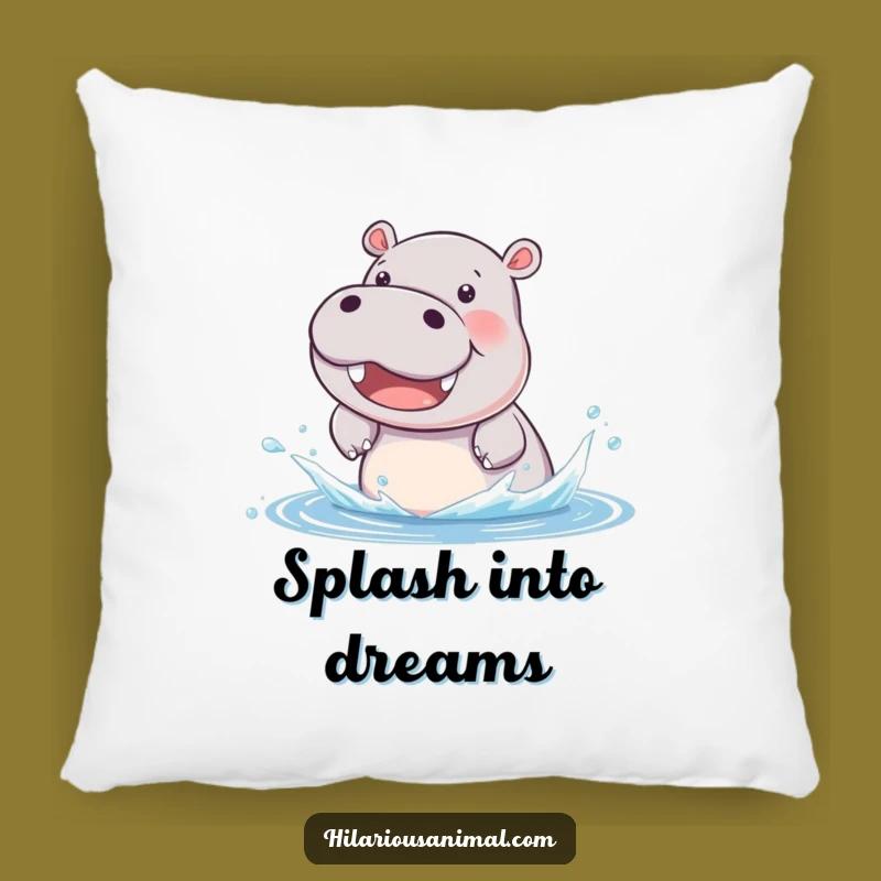 Cuddly Funny Hippo Cub Pillow: Splashy Smiles for Ultimate Comfort!