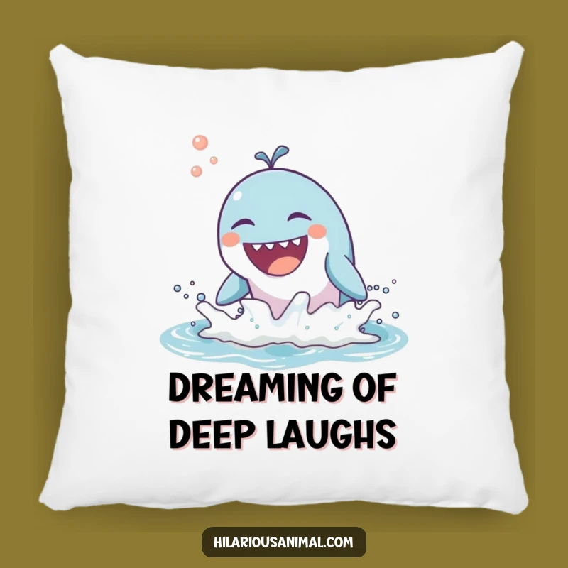 Funny Whale Laugh Pillow - Cozy Breaching Sea Creature Cushion