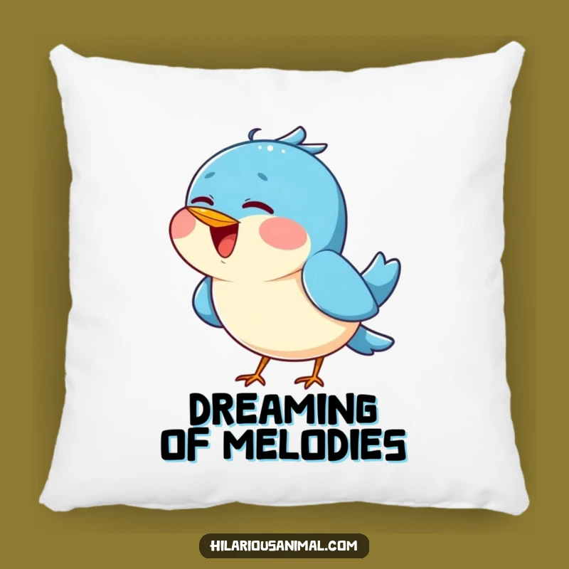 Funny Blue Bird Chirping Pillow: Cozy Cushion with Singing Bird Gift