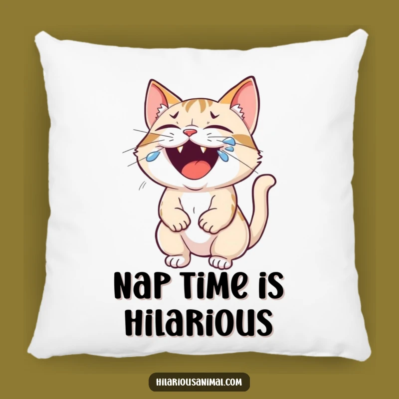 Funny Cat Roaring Tears Pillow - Comfy & Hilarious Cat Lover Home Decor