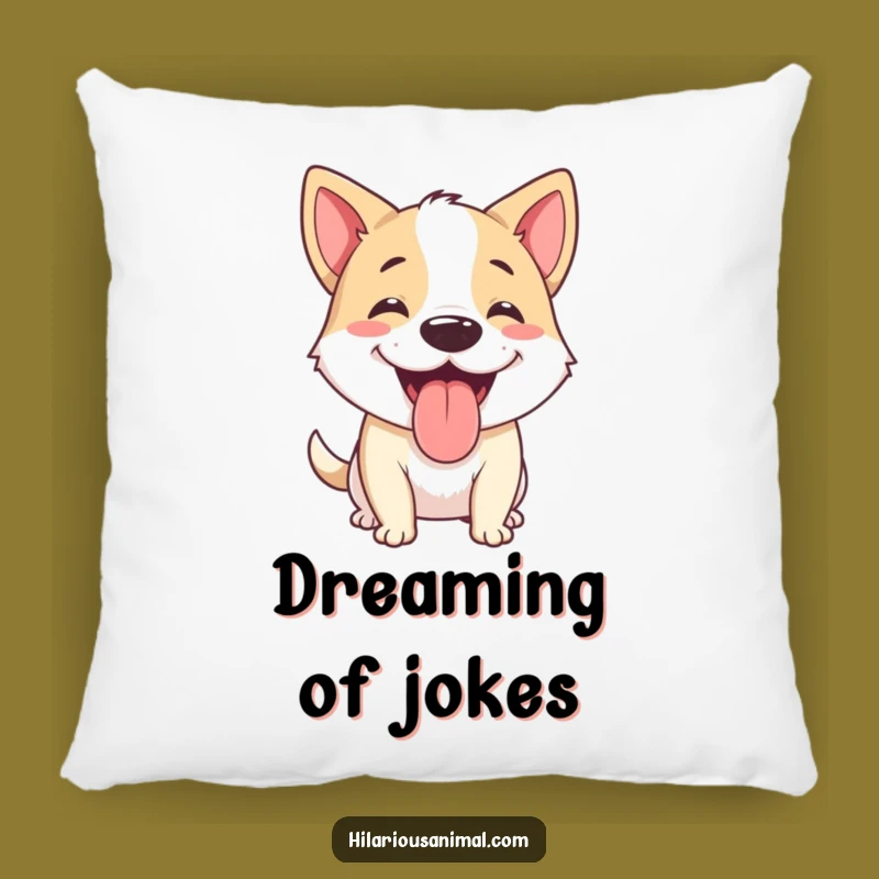 Funny Dog Panting Happy Pillow - Comfy & Hilarious Home Decor Gift