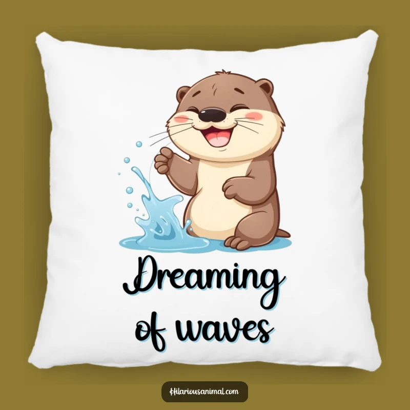 Funny Otter Cub Water Spraying Pillow: Cozy Comfort with a Hilarious Splash