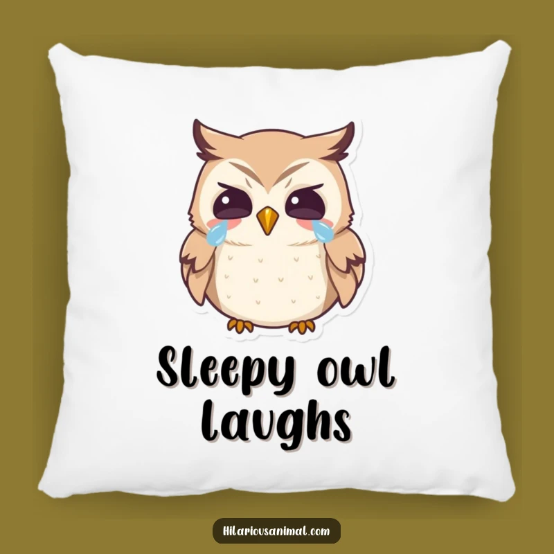 Funny Owl Pillow: Cozy Laughing Tears Cushion, The Perfect Funny Gift!