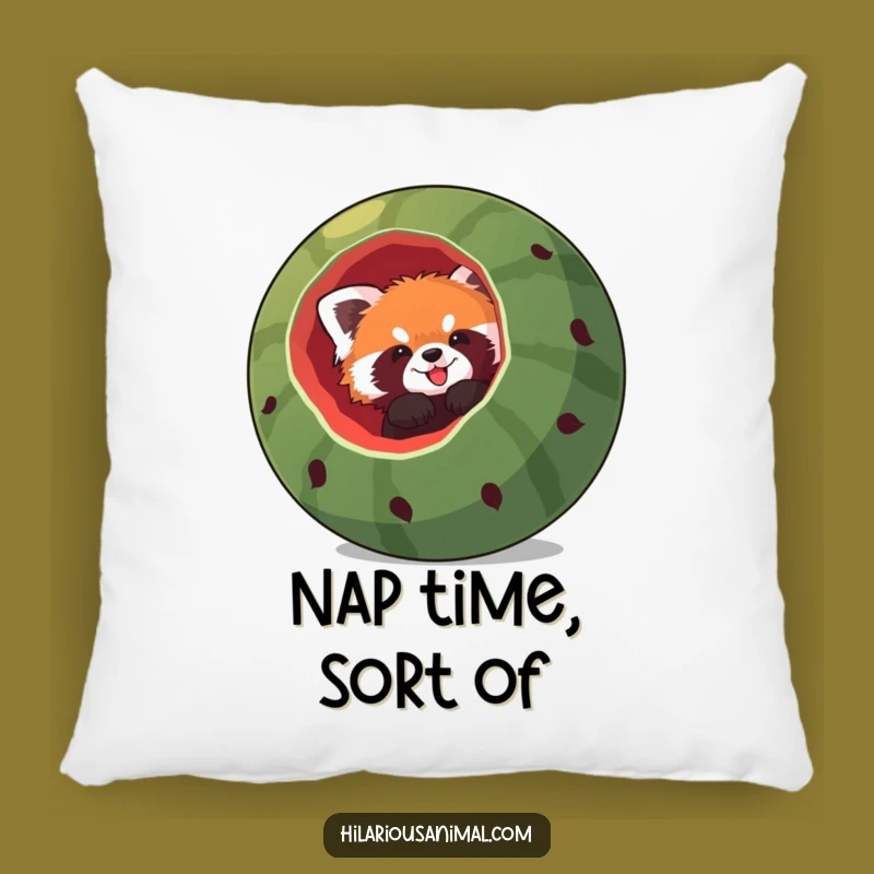 Funny Red Panda Watermelon Pillow - Adorable & Hilarious Accent for Cozy Laughs